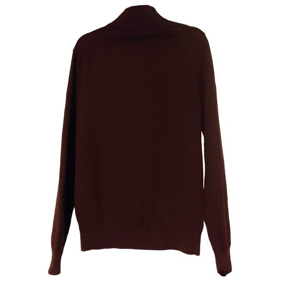 Reiss Maroon Brown Pullover L-Sleeve Sweater XL Mock Neck - Picture 2 of 9